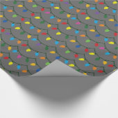 Christmas Lights GRAY GIFT WRAP Geschenkpapier (Ecke)