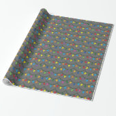 Christmas Lights GRAY GIFT WRAP Geschenkpapier (Ungerollt)