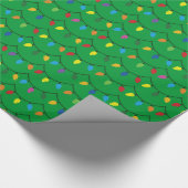 Christmas Lights GREEN GIFT WRAP Geschenkpapier (Ecke)