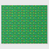 Christmas Lights GREEN GIFT WRAP Geschenkpapier (Flach)