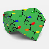 CHRISTMAS LIGHTS GREEN NECKTIE KRAWATTE (Gerollt)