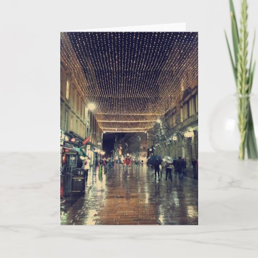 Christmas Lights in Glasgow, Scotland Feiertagskarte (Vorderseite)