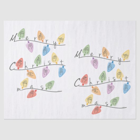 Christmas Lights in Sign Language Seidenpapier (Vorderseite)