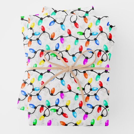 Christmas Lights In The Snow Geschenkpapier Set (Beispiel)