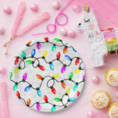 Christmas Lights In The Snow Pappteller (Party)