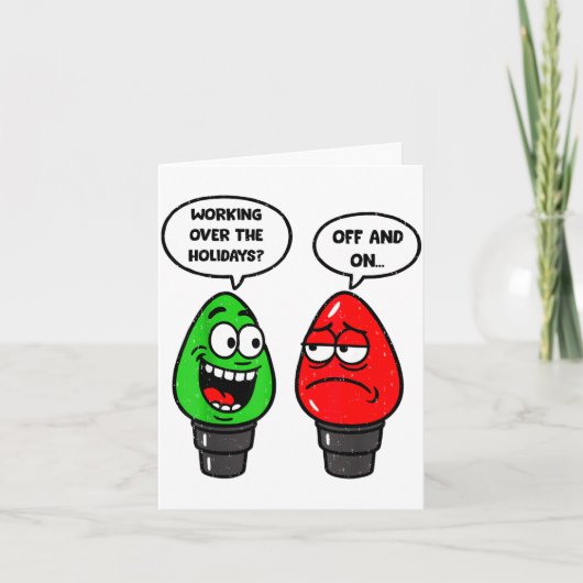 Christmas Lights Joke Light Bulb Working Off On Pu Karte (Vorderseite)