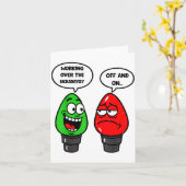 Christmas Lights Joke Light Bulb Working Off On Pu Karte (Gelbe Blume)