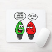 Christmas Lights Joke Light Bulb Working Off On Pu Mousepad (Mit Mouse)