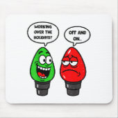 Christmas Lights Joke Light Bulb Working Off On Pu Mousepad (Vorne)
