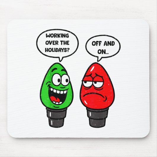 Christmas Lights Joke Light Bulb Working Off On Pu Mousepad (Vorne)