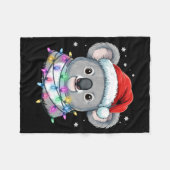 Christmas Lights Koala Santa Hat Cute Xmas Pajamas Fleecedecke (Vorderseite (Horizontal))