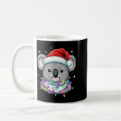 Christmas Lights Koala Santa Hat Cute Xmas Pajamas Kaffeetasse (Links)