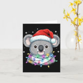 Christmas Lights Koala Santa Hat Cute Xmas Pajamas Karte (Gelbe Blume)