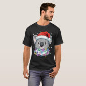 Christmas Lights Koala Santa Hat Cute Xmas Pajamas T-Shirt (Vorne ganz)