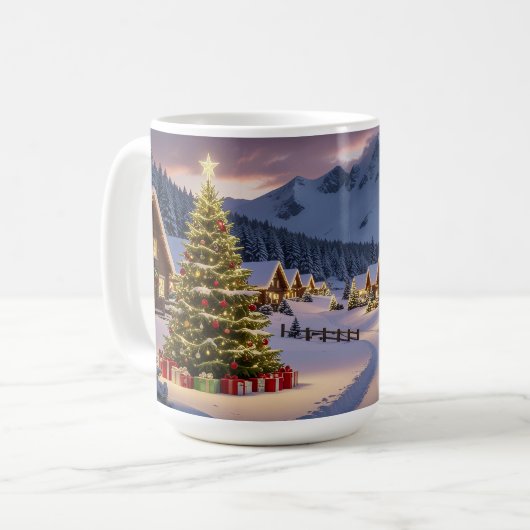 Christmas lights landscape with snow kaffeetasse (Vorderseite Links)