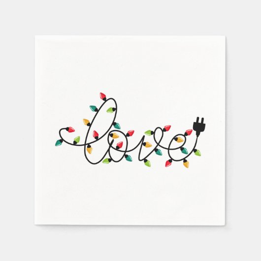 Christmas Lights Love Serviette (Vorderseite)