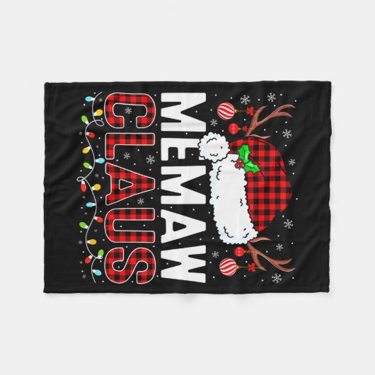 Christmas Lights Memaw Claus Family Matching Xmas  Fleecedecke (Vorderseite (Horizontal))