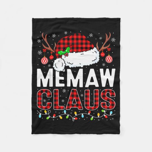 Christmas Lights Memaw Claus Family Matching Xmas  Fleecedecke (Vorderseite)