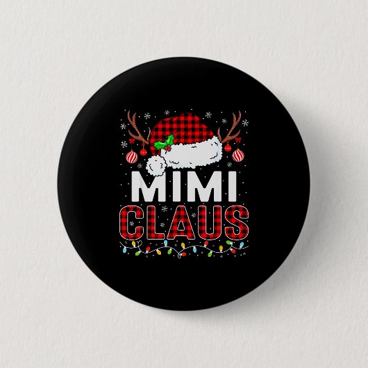 Christmas Lights Mimi Claus Family Matching Xmas P Button (Vorderseite)