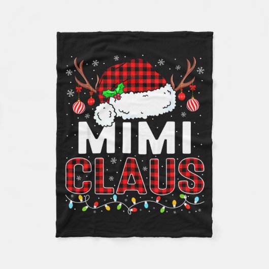 Christmas Lights Mimi Claus Family Matching Xmas P Fleecedecke (Vorderseite)