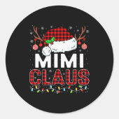 Christmas Lights Mimi Claus Family Matching Xmas P Runder Aufkleber (Vorderseite)