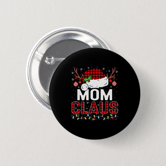 Christmas Lights Mom Claus Family Matching Xmas Pa Button (Vorne & Hinten)