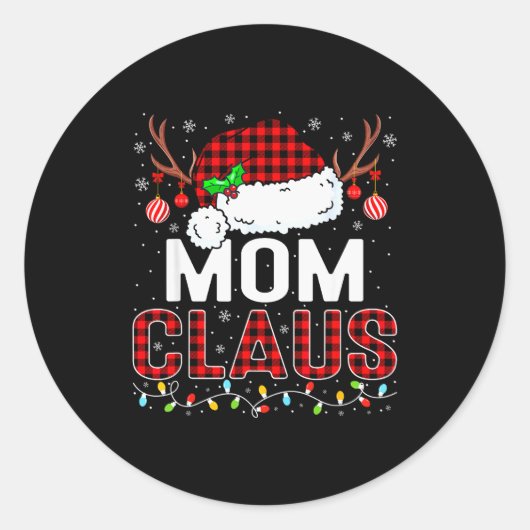 Christmas Lights Mom Claus Family Matching Xmas Pa Runder Aufkleber (Vorderseite)