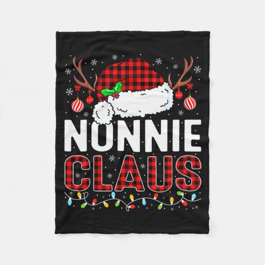Christmas Lights Nonnie Claus Family Matching Xmas Fleecedecke (Vorderseite)