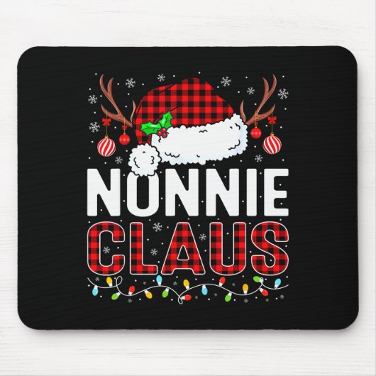 Christmas Lights Nonnie Claus Family Matching Xmas Mousepad (Vorne)