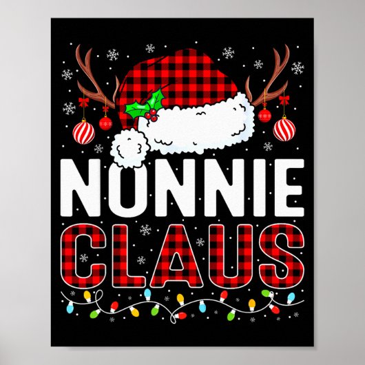 Christmas Lights Nonnie Claus Family Matching Xmas Poster (Vorne)