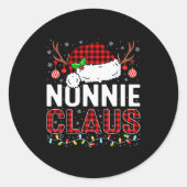 Christmas Lights Nonnie Claus Family Matching Xmas Runder Aufkleber (Vorderseite)