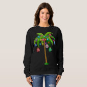 Christmas Lights Palm Tree Funny Hawaii Sweatshirt (Vorne ganz)