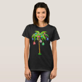 Christmas Lights Palm Tree Funny Hawaii T-Shirt (Vorne ganz)