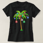 Christmas Lights Palm Tree Funny Hawaii T-Shirt (Design vorne)
