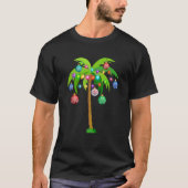 Christmas Lights Palm Tree Funny Hawaii T-Shirt (Vorderseite)