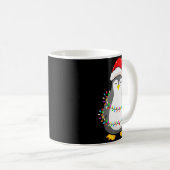 Christmas Lights Penguin Wearing Xmas Hat - Pengui Kaffeetasse (VorderseiteRechts)