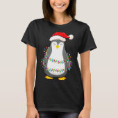 Christmas Lights Penguin Wearing Xmas Hat - Pengui T-Shirt (Vorderseite)