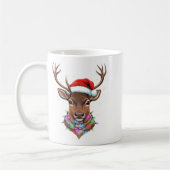 Christmas Lights Reindeer Santa Hat Cute Xmas Paja Kaffeetasse (Links)