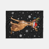 Christmas Lights Reindeer Santa Italian Ghound Xma Fleecedecke (Vorderseite (Horizontal))