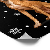 Christmas Lights Reindeer Santa Italian Ghound Xma Poster (Ecke)