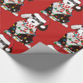 Christmas Lights Sheepadoodle Red Geschenkpapier (Ecke)