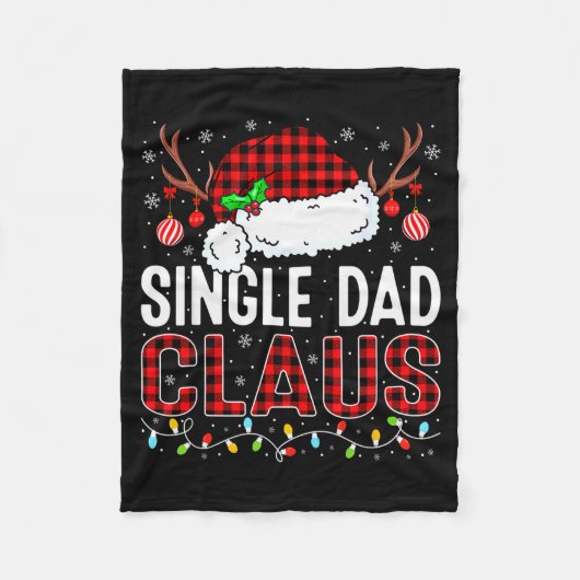 Christmas Lights Single Dad Claus Family Matching  Fleecedecke (Vorderseite)