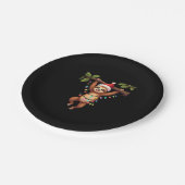 Christmas Lights Sloth Tragend Xmas Hat - Sloth Lo Pappteller (Schrägansicht)