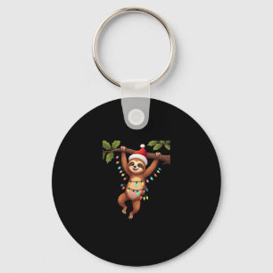 Christmas Lights Sloth Tragend Xmas Hat - Sloth Lo Schlüsselanhänger