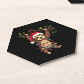 Christmas Lights Sloth Tragend Xmas Hat - Sloth Lo Untersetzer (angewinkelt)