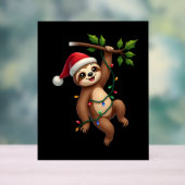 Christmas Lights Sloth Wearing Xmas Hat - Sloth Lo Acrylschild (Neutral)