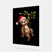 Christmas Lights Sloth Wearing Xmas Hat - Sloth Lo Acrylschild (Winkel)