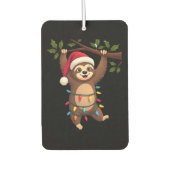 Christmas Lights Sloth Wearing Xmas Hat - Sloth Lo Autolufterfrischer (Vorderseite)