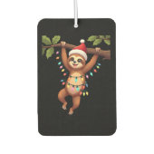 Christmas Lights Sloth Wearing Xmas Hat - Sloth Lo Autolufterfrischer (Vorderseite)
