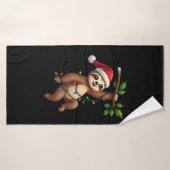Christmas Lights Sloth Wearing Xmas Hat - Sloth Lo Badehandtuch (Badehandtuch)